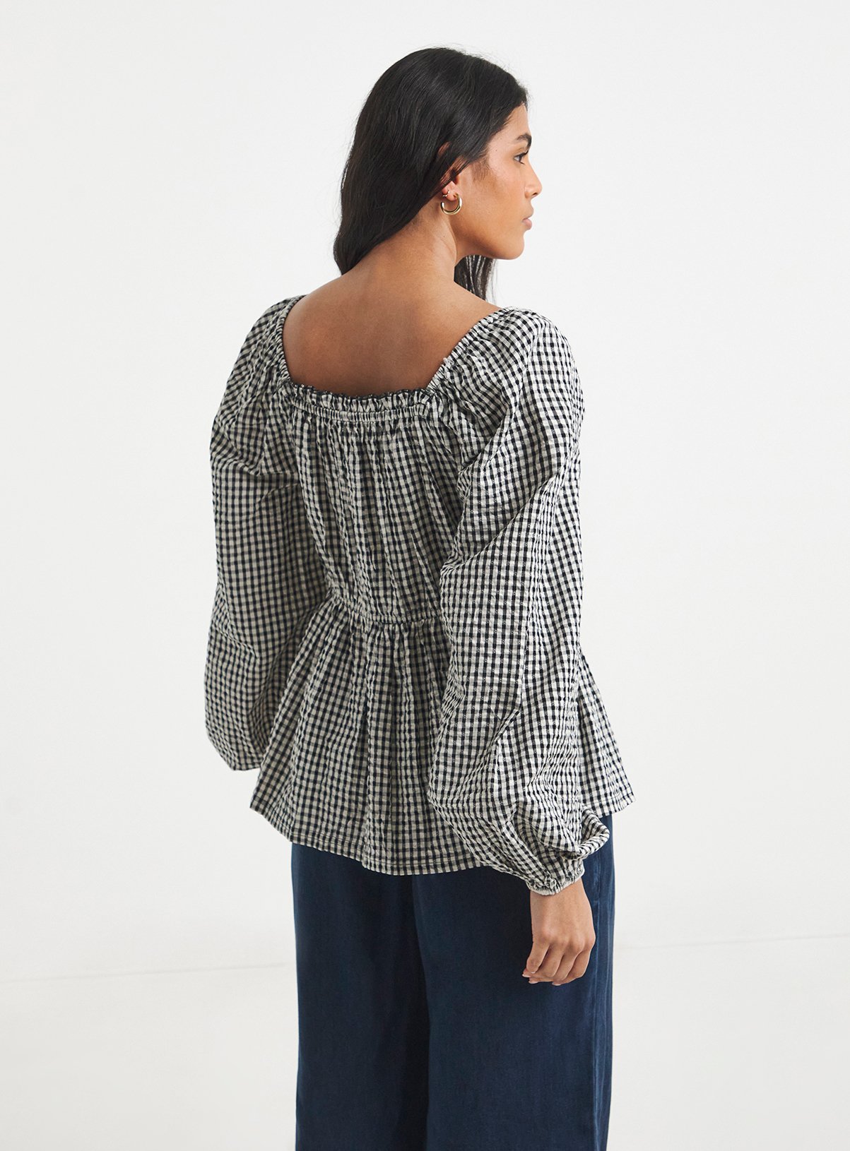 SIMPLY BE Gingham Square Neck Blouse 20 - Image 2 thumbnail